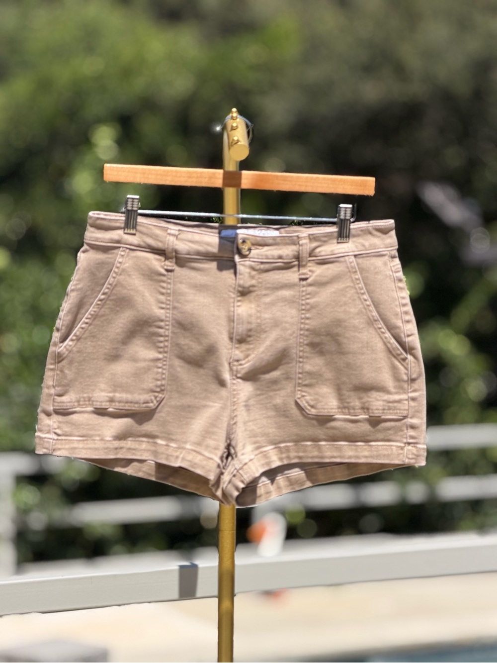 Indigo Rein Beige Utility Shorts
